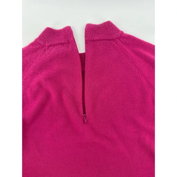 Karen Scott Pink Romantic Med Mock Neck Back Zip Knit Sweater Preppy Old Money - Picture 8 of 16